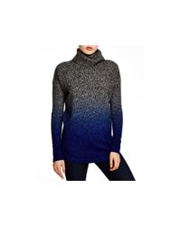 Aqua | Black Cashmere Cashmere Dip Dyed Marled Turtleneck Tunic | Lyst