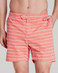 Psycho Bunny | Red Micro Bunny Tab Front Swim Trunks for Men | Lyst
