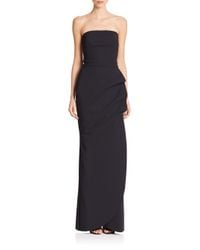 La Petite Robe Di Chiara Boni | Black Strapless Ruched Gown | Lyst