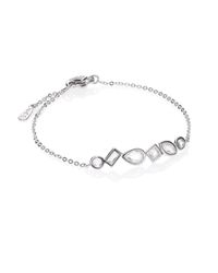 Adriana Orsini | Metallic Sterling Silver Bezel Station Chain Bracelet | Lyst