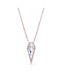 Anne Sisteron - Blue 14kt Rose Gold White Topaz Diamond Spear Necklace - Lyst