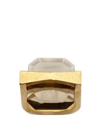 Alexander McQueen | Metallic Diamond Bridge Ring | Lyst
