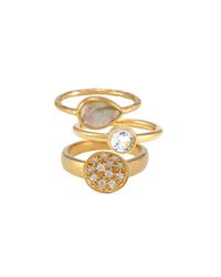 Melinda Maria - Metallic Palm Ring Stack - Lyst