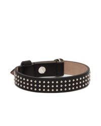 Alexander McQueen | Black Studded Leather Wrap Skull Bracelet | Lyst