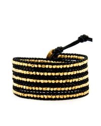 Chan Luu - Gold Wrap Bracelet On Black Leather - Lyst