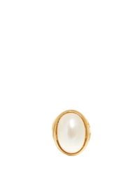 Kenneth Jay Lane | White Glass Pearl Bezel Ring | Lyst