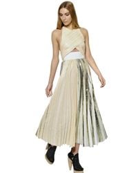 Proenza Schouler | Multicolor Pleated Crepe Cloqué Dress | Lyst
