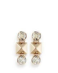 Valentino | Metallic Stud And Strass Earrings | Lyst