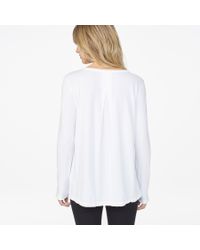 James Perse White Brushed Cotton Pleated Back Top