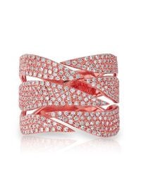 Anne Sisteron - Pink 14kt Rose Gold Diamond Flame Ring - Lyst