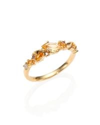 Alexis Bittar Fine | Metallic Honey Gold Marquis Citrine, Multicolor Diamond & 18k Yellow Gold Ring | Lyst
