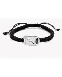 Tateossian - Metallic Zodiac Silver Sagittarius Black Macramé Bracelet for Men - Lyst