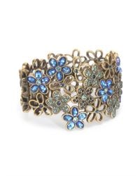 Oscar de la Renta | Multicolor Crystal Flower Bracelet | Lyst