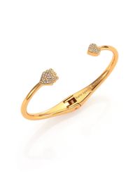 kate spade new york | Metallic Ever & Ever PavÉ Crystal Heart Arrow Cuff Bracelet | Lyst