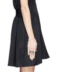 Kenneth Jay Lane | Metallic Crystal Pavé Pearl Spider Ring | Lyst