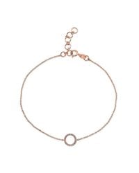 Anne Sisteron - Pink 14kt Rose Gold Diamond Open Circle Bracelet - Lyst