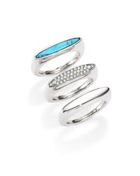 Michael Kors | Metallic Matchstick Stacking Ring Set/silvertone | Lyst