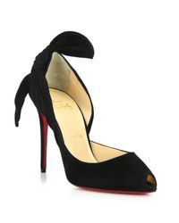 Christian Louboutin | Black Barbara Knotted Half D'Orsay Pumps | Lyst