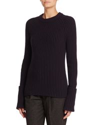Michael Kors | Blue Ribbed Cashmere Sweater | Lyst