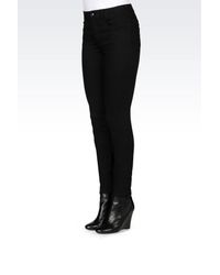 Armani Jeans | Black 5-pocket Trousers In Stretch Cotton | Lyst