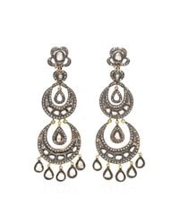 Kirat Young | Metallic Diamond Chandelier Earrings | Lyst