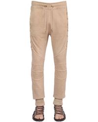 Balmain | Natural Lace-up Cotton Jersey Jogging Pants for Men | Lyst