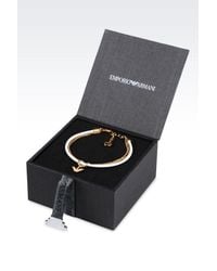 Emporio Armani | White Bracelet And Earrings In Gold-plated Silver | Lyst