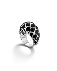 John Hardy | Dome Ring With Black Enamel | Lyst