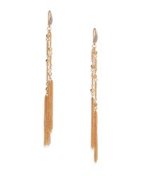 ABS By Allen Schwartz | Metallic Inner Fire Chain Fringe Drop Earrings | Lyst