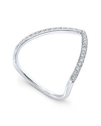 Anne Sisteron - 14kt White Gold Diamond V Ring - Lyst