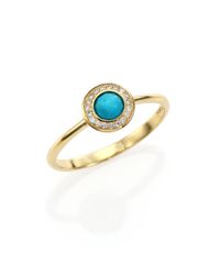 Ippolita | Metallic Lollipop Turquoise, Diamond & 18k Yellow Gold Mini Ring | Lyst