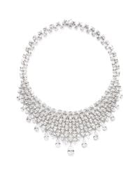 CZ by Kenneth Jay Lane | Metallic Pear And Oval Cut Cubic Zirconia Bib Necklace | Lyst