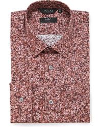 Paul Smith | Pink 'byard' Rose Print Cotton Poplin Shirt for Men | Lyst