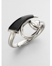 Gucci | Metallic Horsebit Sterling Silver Bangle Bracelet | Lyst
