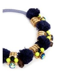 J.Crew | Blue Metal Sphere Pom-pom Necklace | Lyst