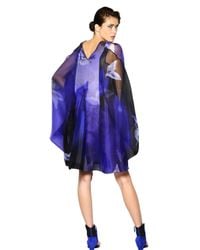 Giorgio Armani | Blue Silk Organza Dress | Lyst