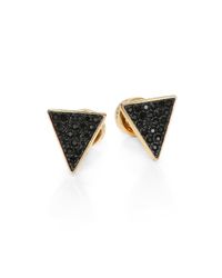 Michael Kors | Black PavÉ Triangle Stud Earrings | Lyst