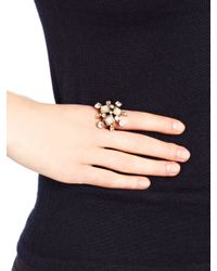 Oscar de la Renta | Metallic Resin And Crystal Starburst Ring | Lyst