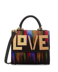 Les Petits Joueurs | Black Alex Mini Pleated Leather Crossbody Bag | Lyst