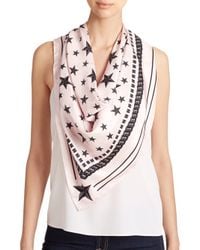Givenchy | Pink Stars Silk Scarf | Lyst