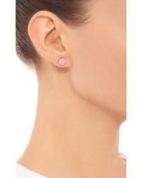 Monica Vinader | Metallic Rose Gold Plated Moonstone And Diamond Diva Circle Stud Earrings | Lyst