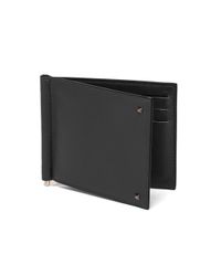 Valentino | Black Studded Leather Money Clip Wallet for Men | Lyst