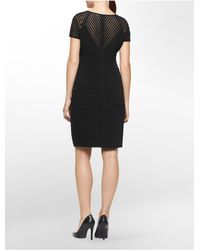 shop calvin klein s stripe trim textured sheath lyst calvin klein mesh textured stripe cap sleeve sheath dress in black shop calvin klein s stripe trim textured sheath lyst calvin klein mesh textured stripe cap sleeve sheath dress in black
