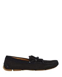 Giorgio Armani | Blue Perforated Suede Driver Loafers for Men | Lyst