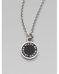 Marc By Marc Jacobs | Black Enamel Disc Pendant Necklace | Lyst