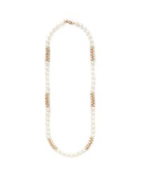 Kenneth Jay Lane | Metallic Pearl And Crystal Matinee Necklace | Lyst