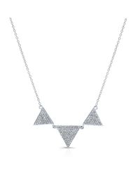 Anne Sisteron - Metallic 14kt White Gold Diamond Triple Triangle Necklace - Lyst