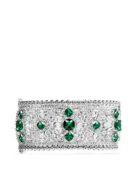 CZ by Kenneth Jay Lane | Metallic Multi Cut Cubic Zirconia Floral Bangle | Lyst