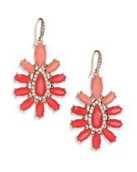 ABS By Allen Schwartz | Pink Sunset Blvd Floral Chandelier Earrings | Lyst