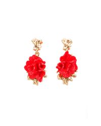 Oscar de la Renta | Red Coral-Motif Clip-On Earrings | Lyst